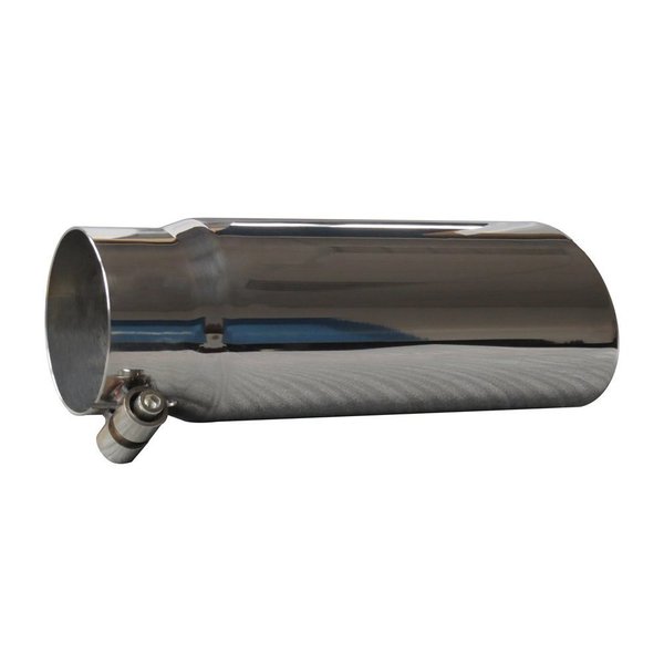 Speedfx 3" Inlet, 3-1/2" Outlet, Polished Stainless Steel, Round, Angled Cut, Rolled Edge 301S